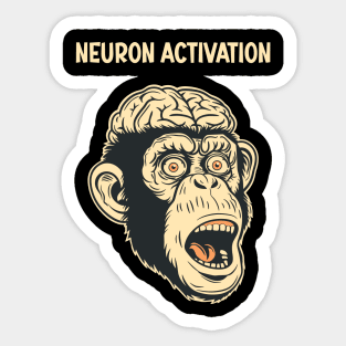 Funny Monkey Brain Internet Meme Neuron Activation Sticker